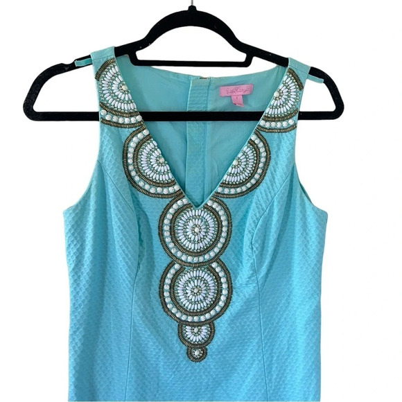 Lilly Pulitzer Gabby Shift Dress in Serene Blue - Picture 8 of 9
